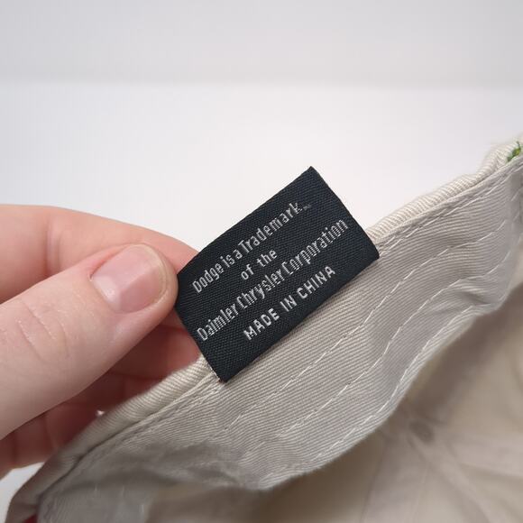 Dodge Logo Strapback Hat Beige One Size Adjustable Solid Embroidered - Picture 3 of 11